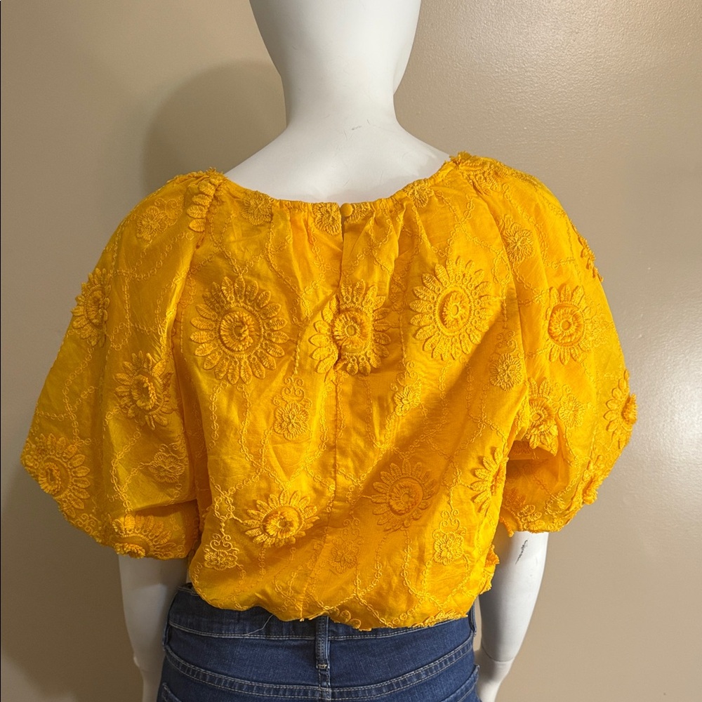 Golden Sunflower Embroidered Blouse - Picture 7 of 9